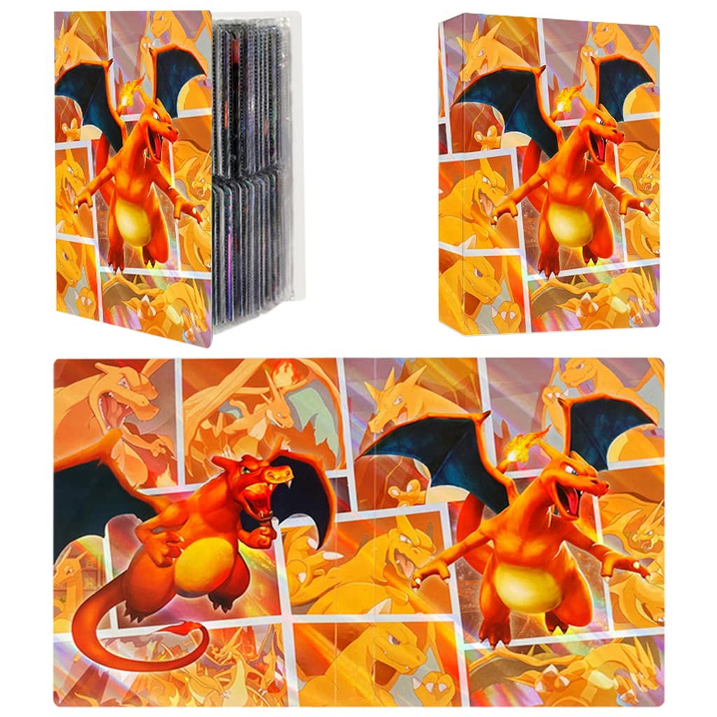PATPAT Poke-mon Binder, Trading Cards Collector Album for 120 Poke-mon Cards Cartoon Laser Prints Bag Poke-mon Cards Binder Poke-mon Collection Cards Pack Bag Gift for Kids Boys Girls-Fire (No Cards) PATPAT Poke-mon Binder, Trading Cards Collector Album for 120 Poke-mon Cards Cartoon Laser Prints Bag Poke-mon Cards Binder Poke-mon Collection Cards Pack Bag Gift for Kids Boys Girls-Fire (No Cards)